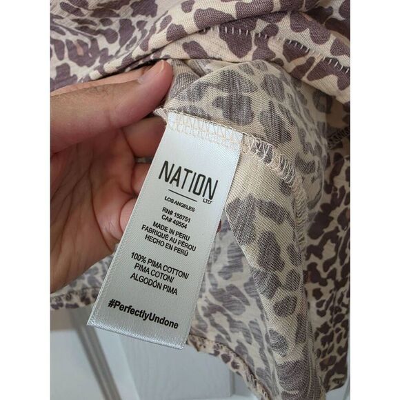 Nation LTD - Evette Tee with Neck Ties in Antique Leopard Size S $115 - Picture 9 of 10